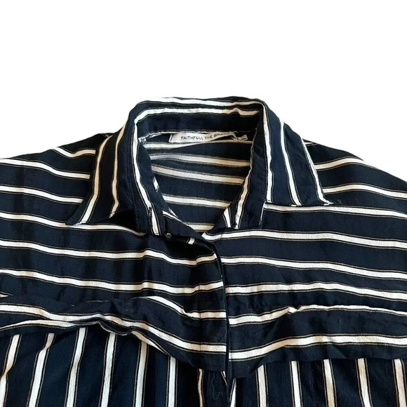 Faithfull The Brand Black White Striped Romper Shorts One Piece Size XS Women's - Picture 2 of 12